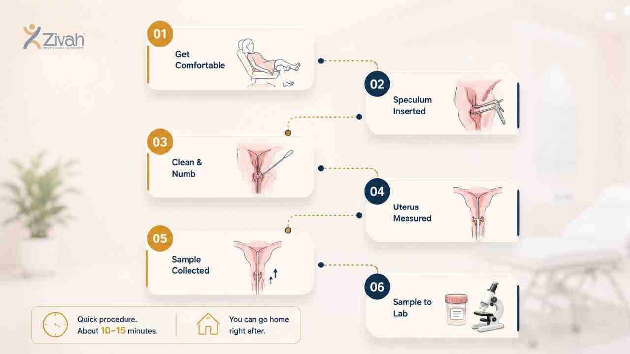 How Is an Endometrial Biopsy Performed? Endometrial Biopsy steps - Zivah