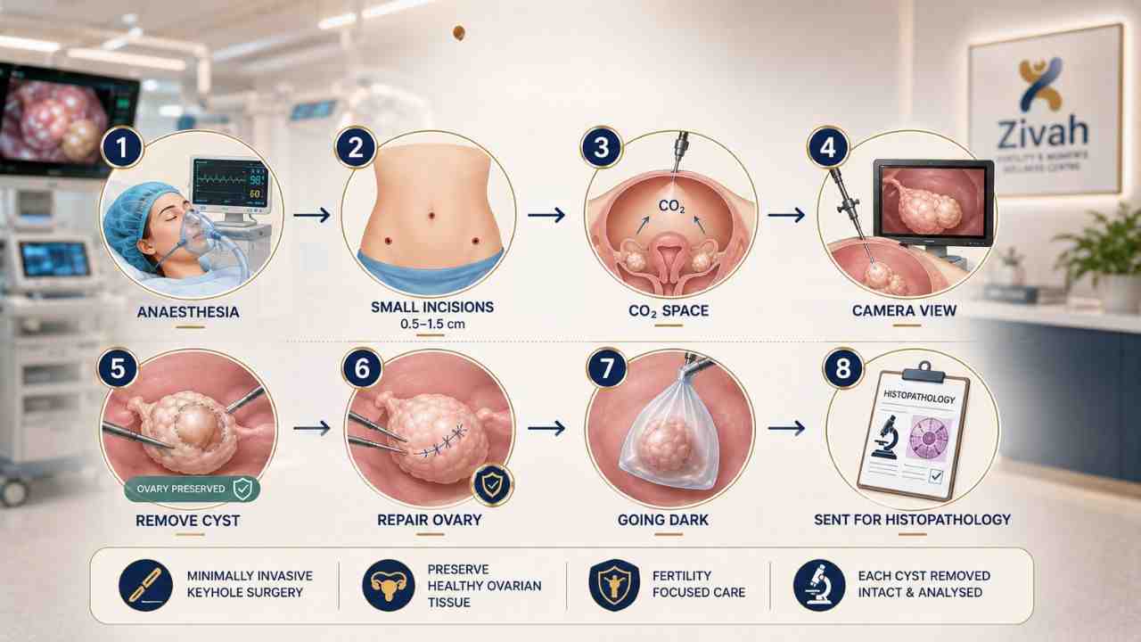 How Is Laparoscopic Ovarian Cystectomy Done  -  Zivah