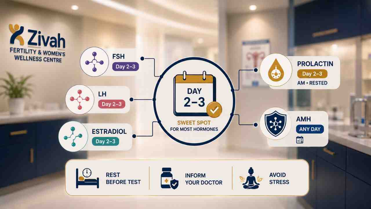 Hormone Test Right Recommended Testing Day by Hormone - Zivah.